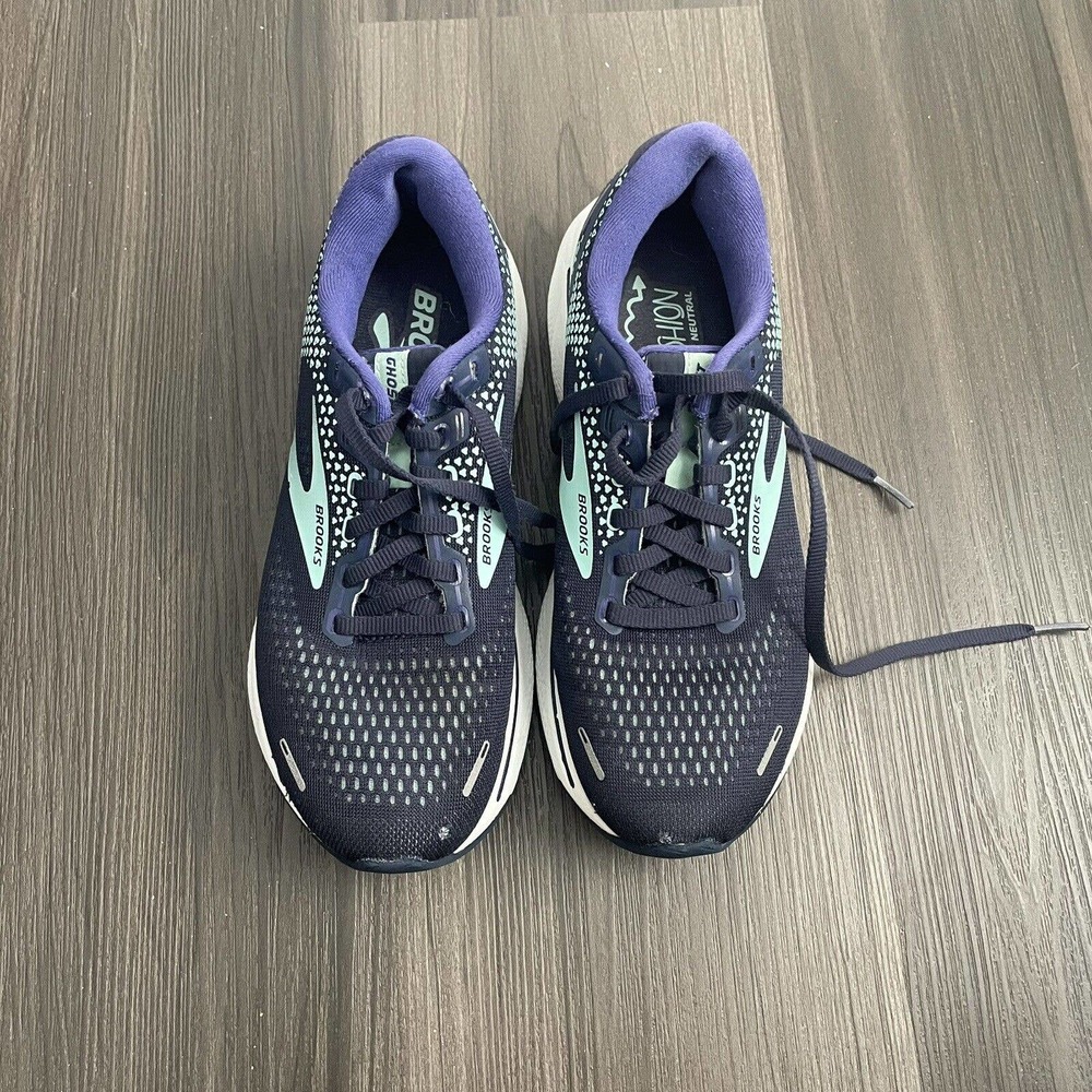 Brooks Ghost 14 Womens 6.5 B Shoes Blue Running Walking Gym Cushion Athletic